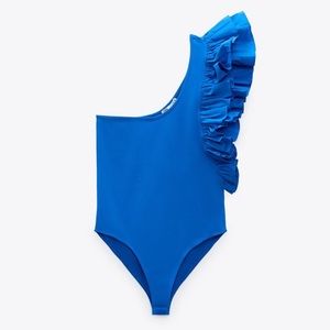 Zara One Shoulder Ruffle Bodysuit